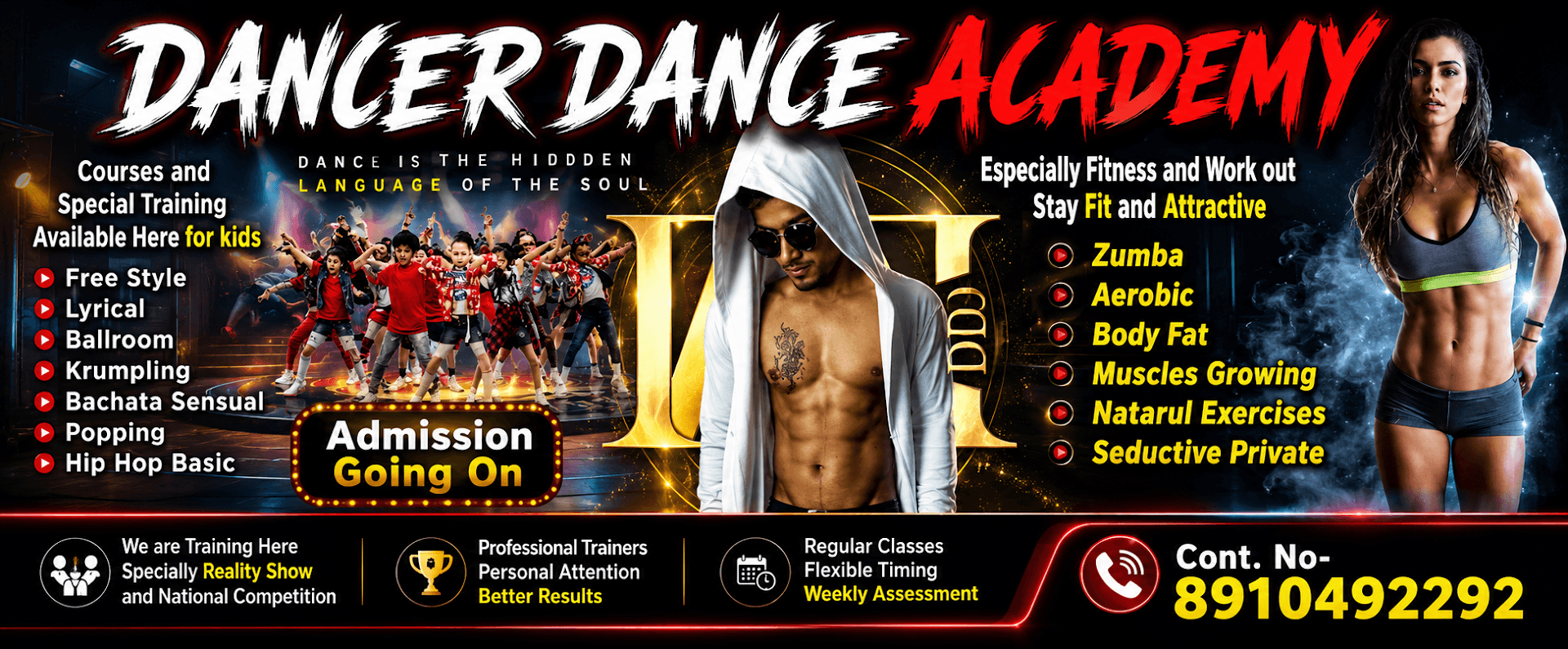 Danger Dance Academy class and admission banner